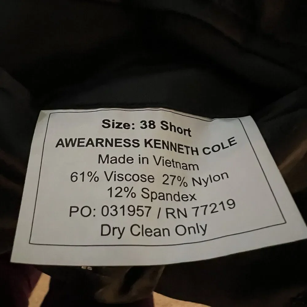 Kenneth Cole Awareness Men’s Blazer 38 Short Veterans